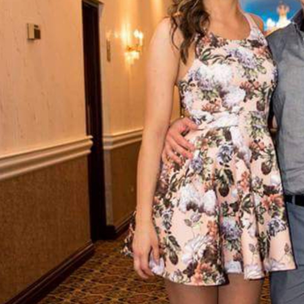 Pink floral dress